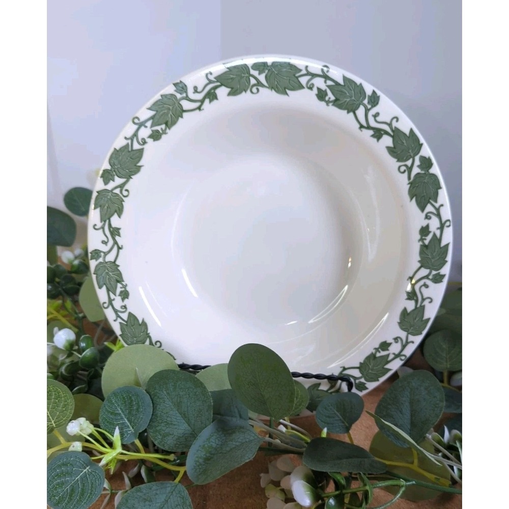 Royal China Green English Ivy Underglaze F83 10" Serving Bowl Vintage